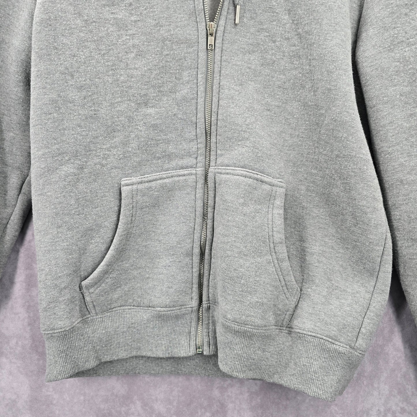 162. Forever 21 Gray Long Sleeve Cotton Sherpa Zip Up Hoodie Small