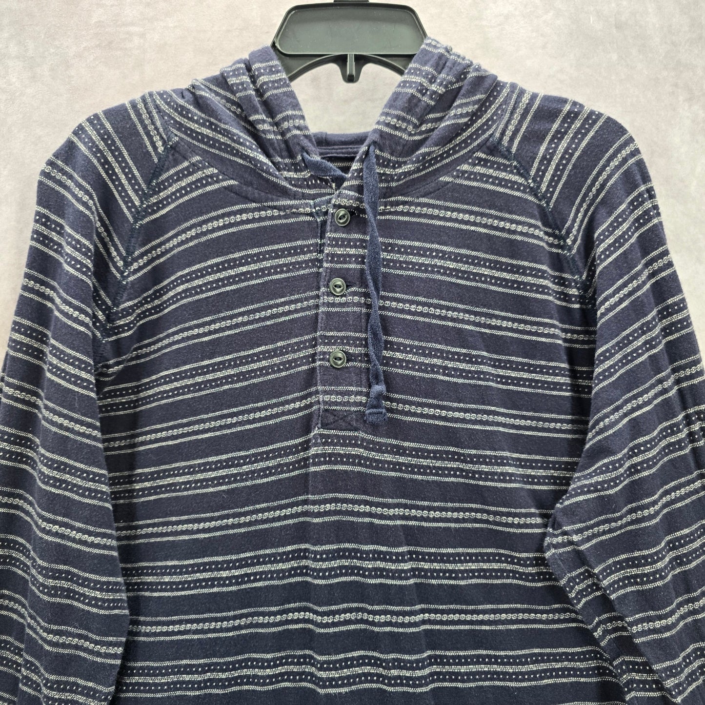 American Eagle Blue Premium Indigo Pullover Classic Stripe Hoodie XL Extra Large
