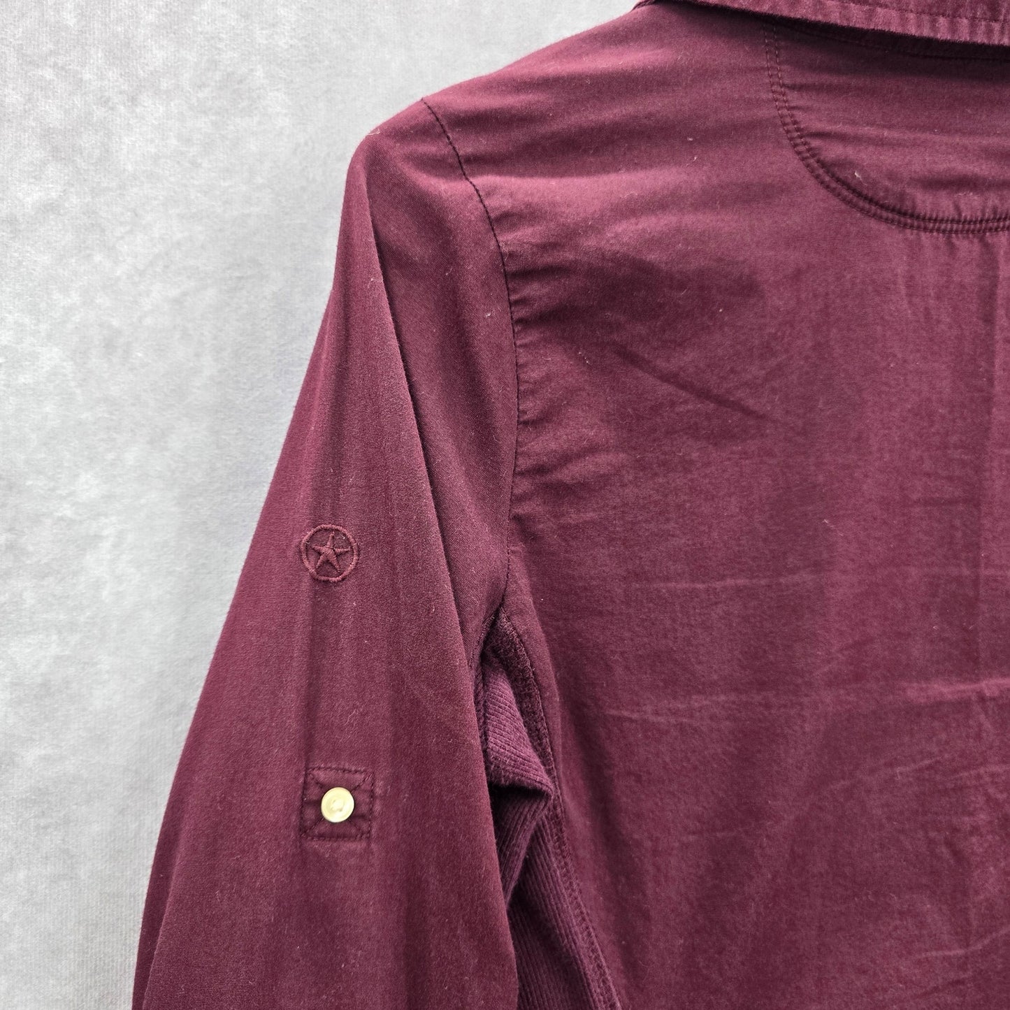 Converse Purple Button Down Long Sleeve Cotton Blouse Top Shirt XS