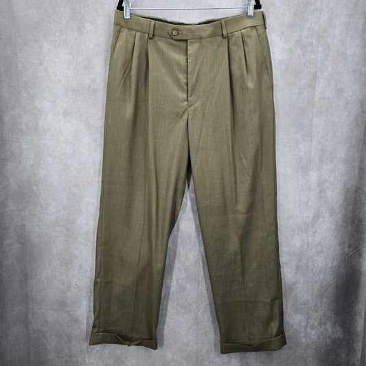 George Brown Pleat Mens Executive Work Bottoms Suit Dress Pants 36x30