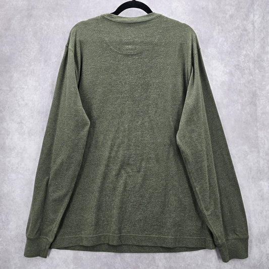 Saddlebred Green Long Sleeve Pullover Cotton Tshirt Tee Sweater Mens Large Tall