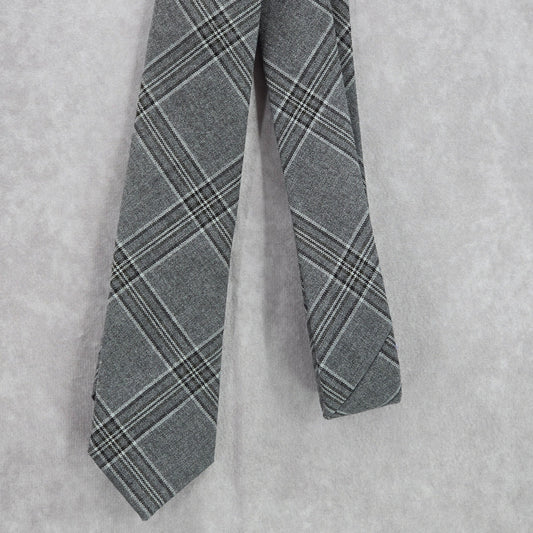An Original Penguin by Munsingwear Gray Black Stripe Plaid Men's Neck Tie
