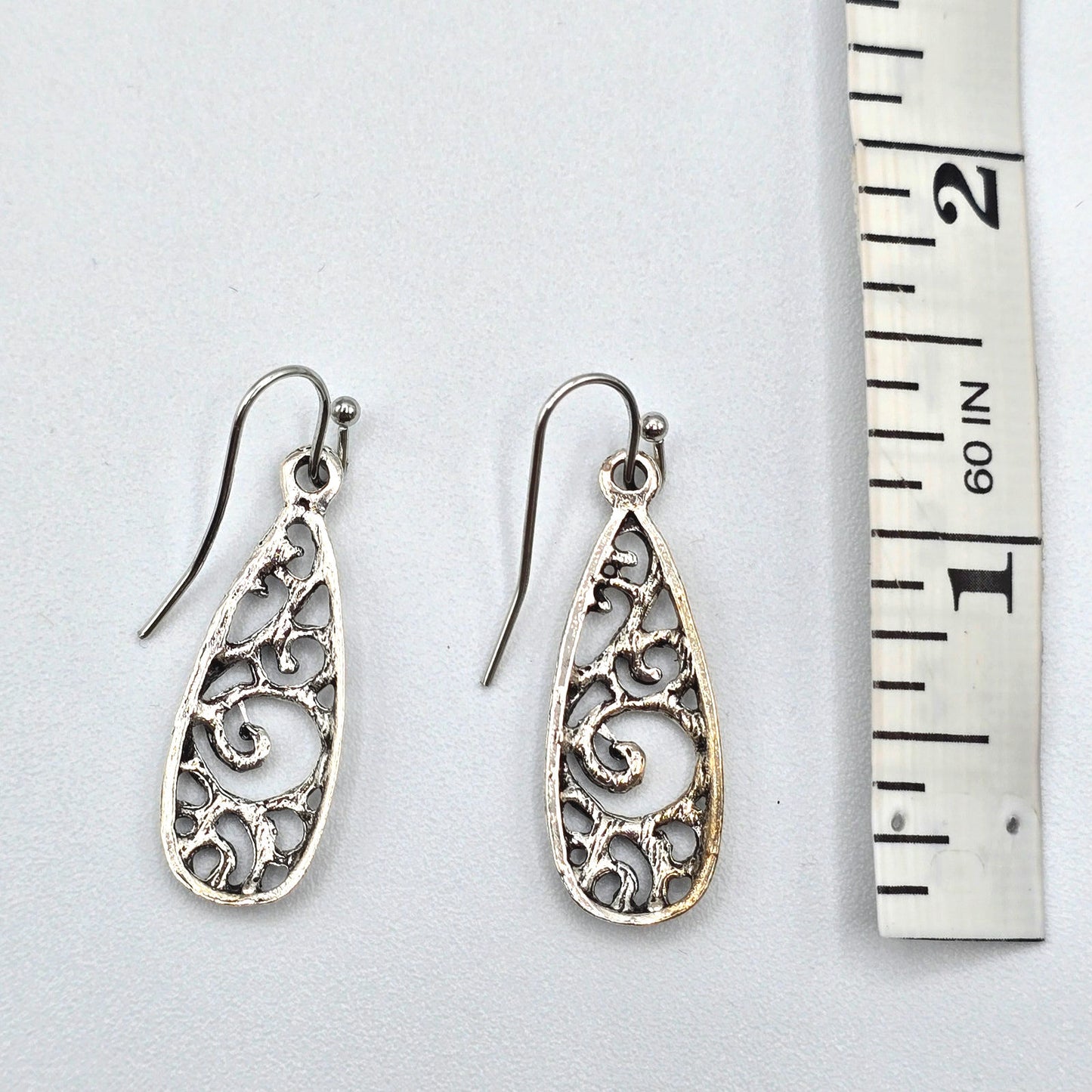 Silver Floral Dangle Hoop Hook Stud Earring Fashion Boho Retro Jewelry ZB01 #02
