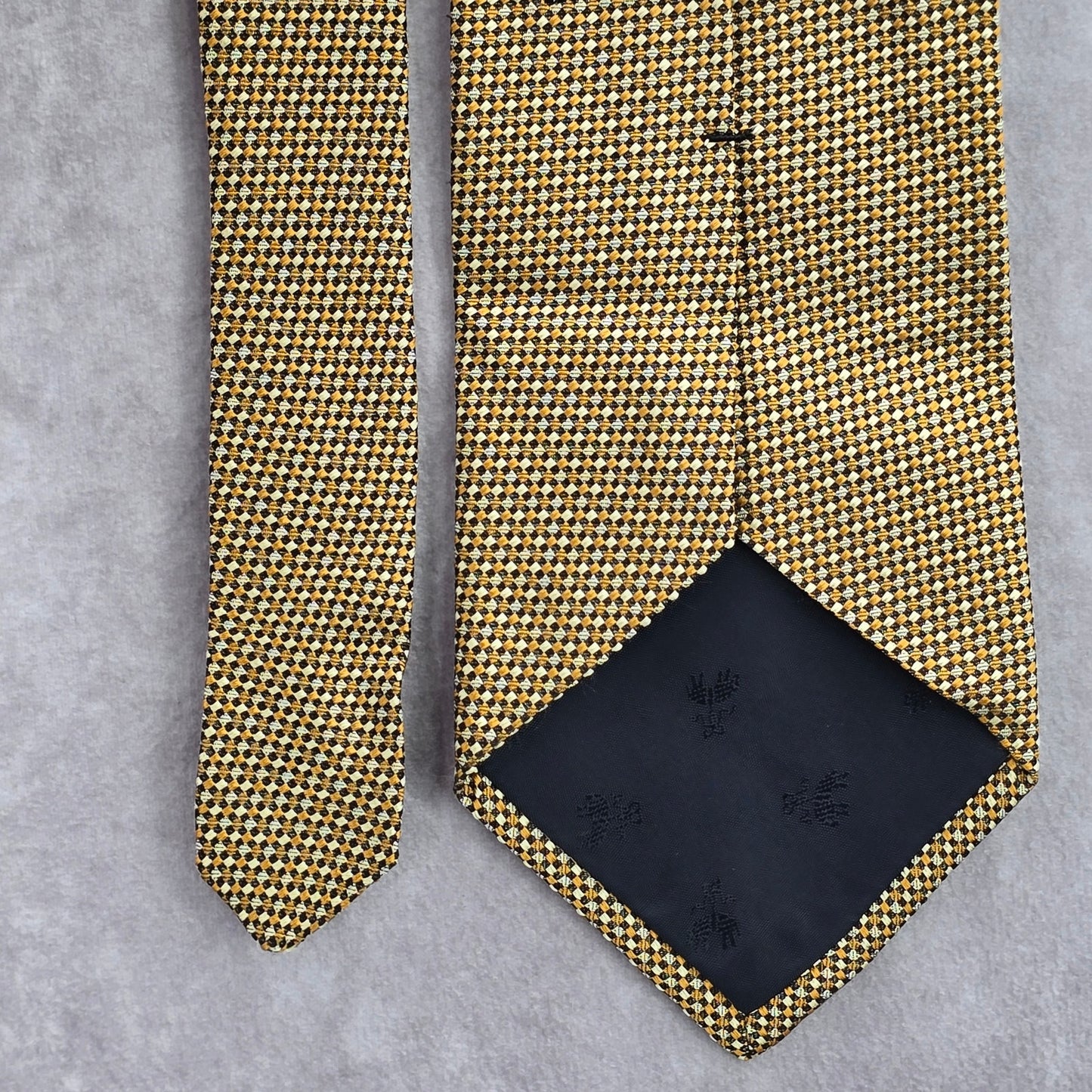 Brook Brothers Makers Gold Brown Weave Geometric Executive Neck Tie Men's