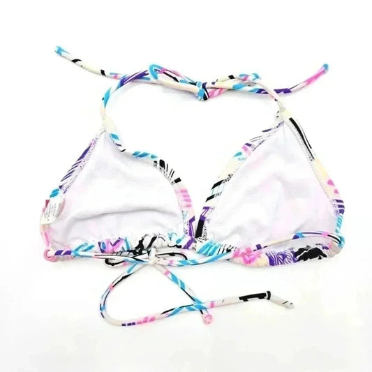 OP White Triangle String Bikini Top Swimwear Swimsuit Small