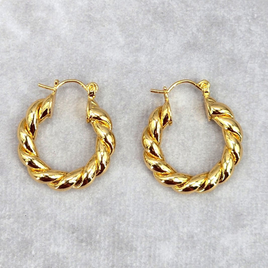 Zara Gold Thick Spiral Hoop Hook Fashion Jewelry Earrings NWT JB2-92