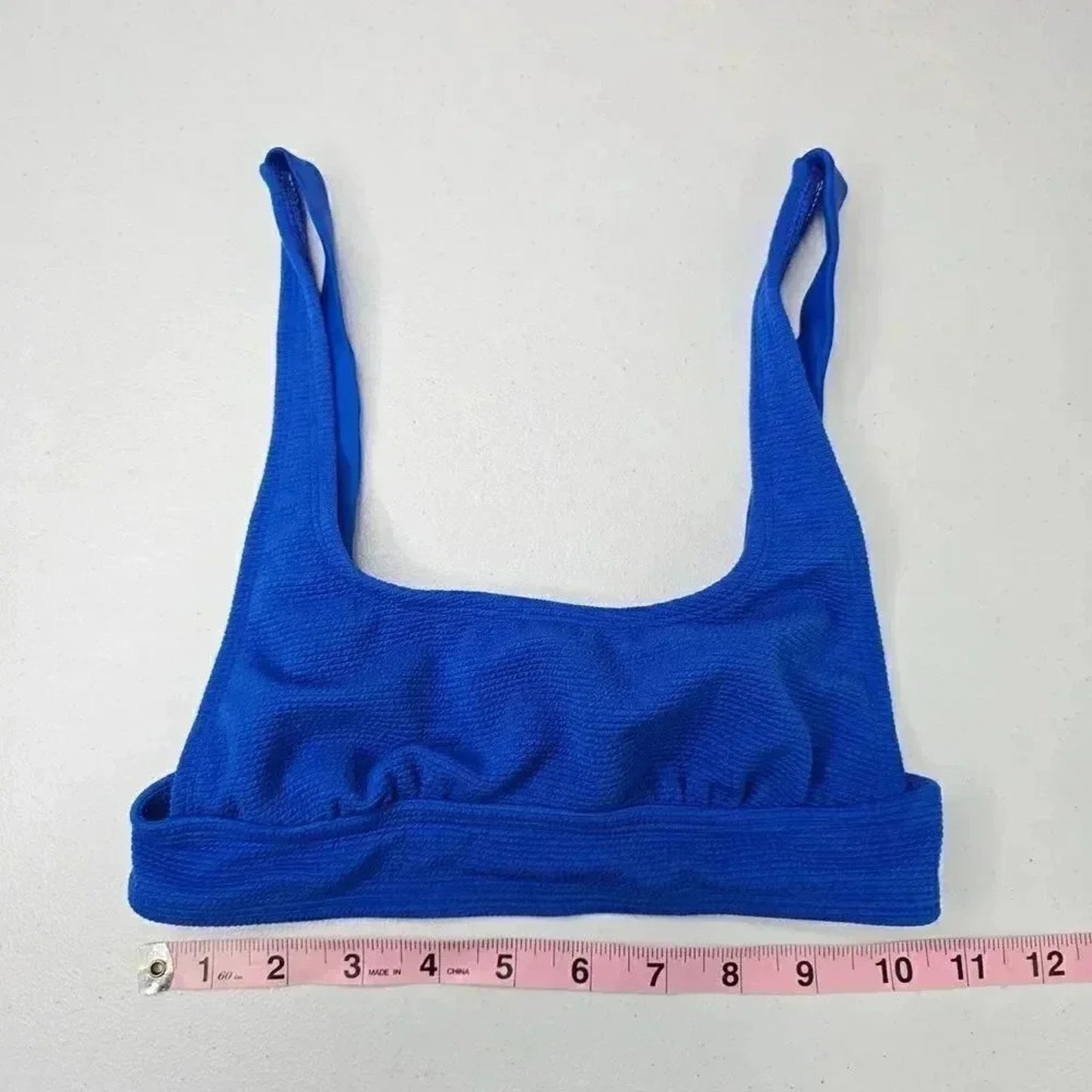 Berlook Blue Textured Bikini Top Swimwear Swimsuit Size XS