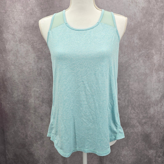 Blue Crisscross Back Sleeveless Racerback Mesh Activewear Sportswear Top Small
