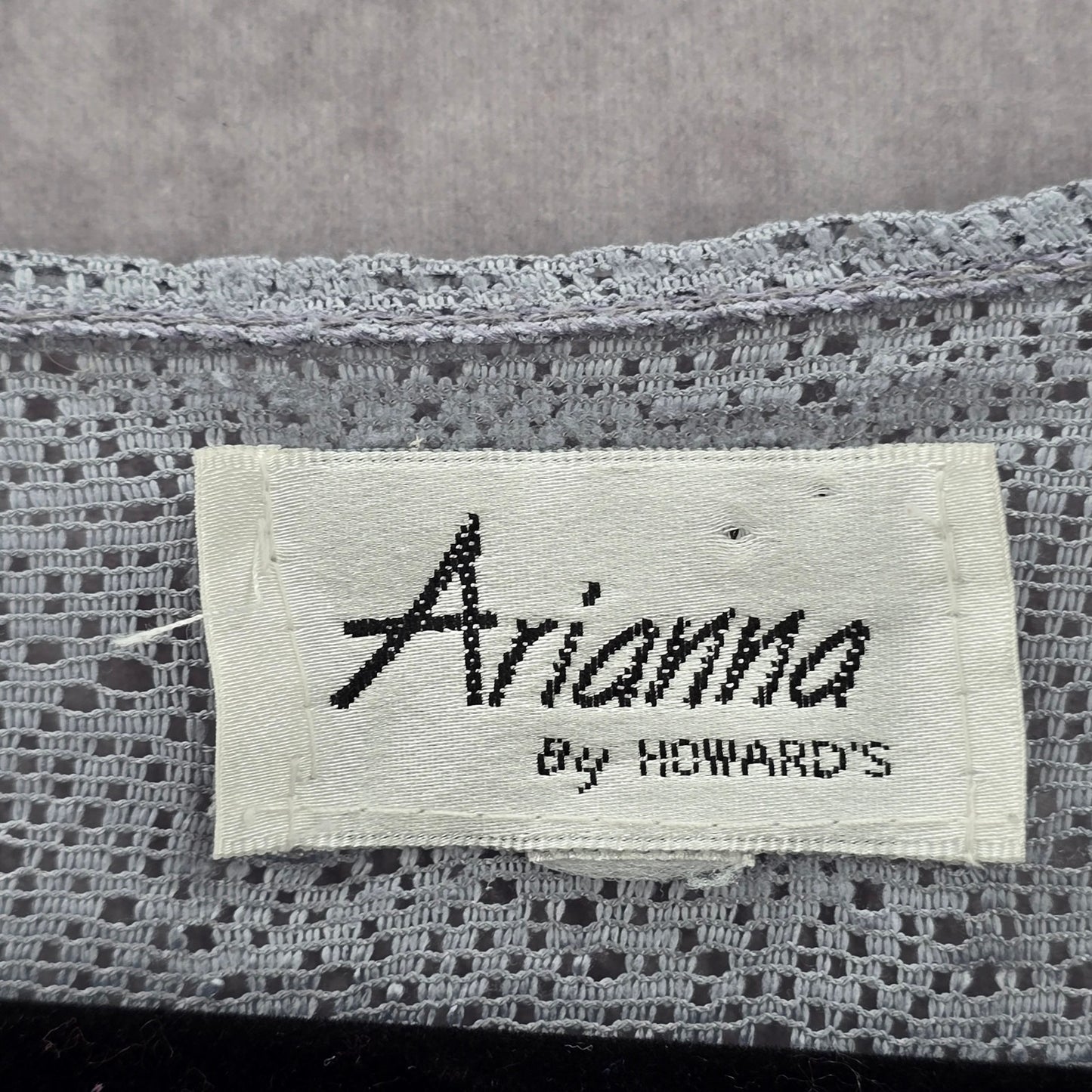 Arianna by Howards Gray Lace Fringe Boho Beach Swim Cover Up Duster Kimono XL