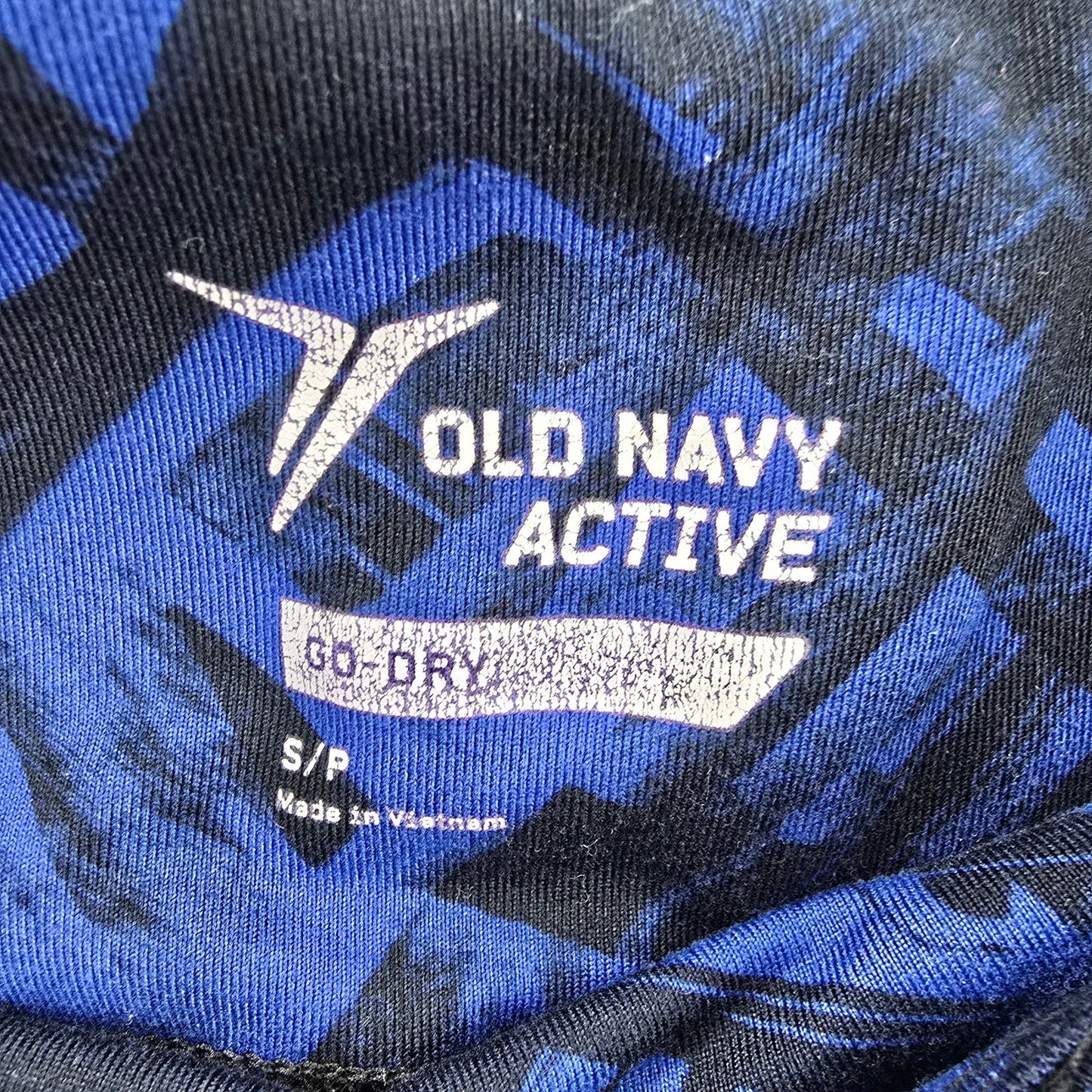 Old Navy Active Blue Black Geometric Cropped Legging Pants Bottoms Small