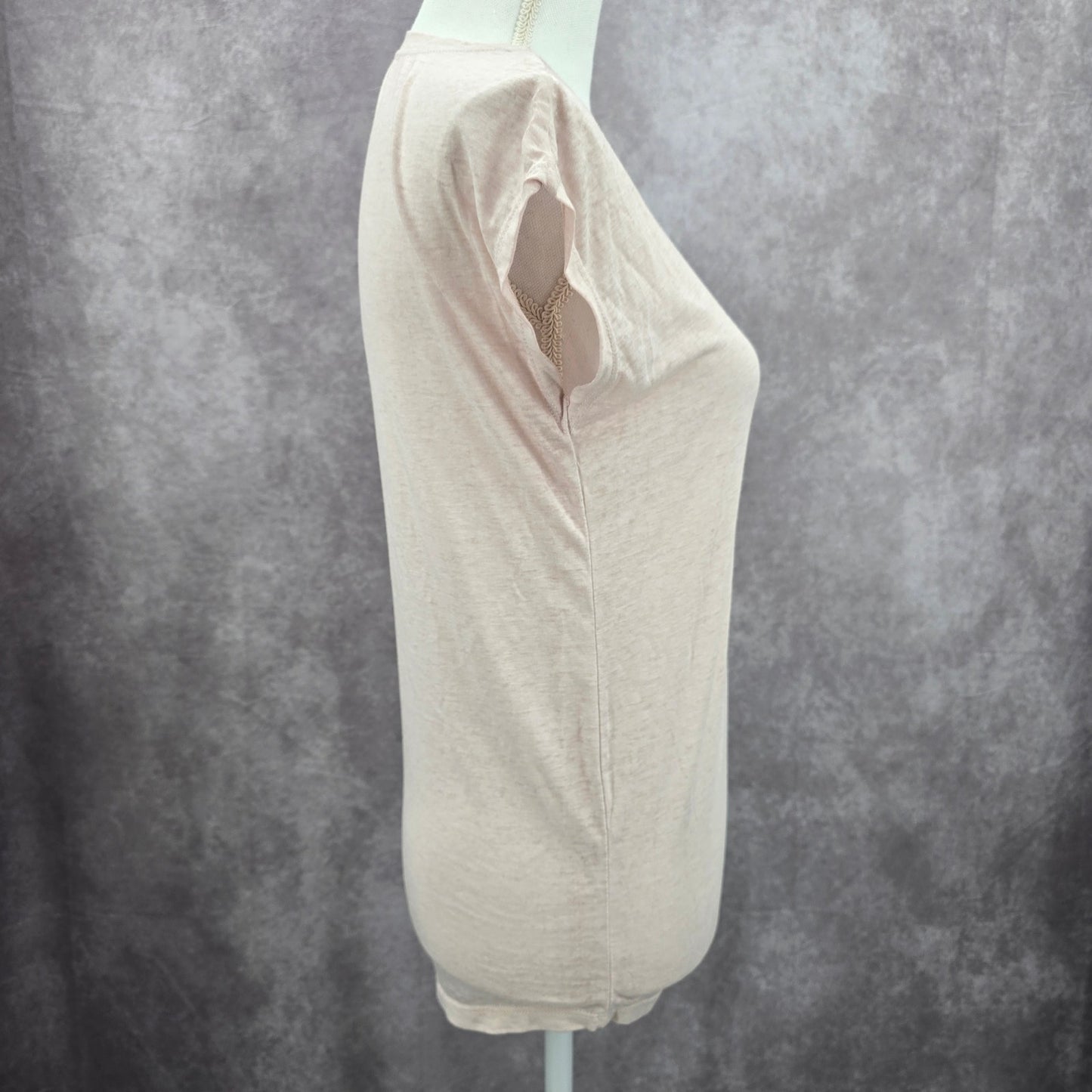 Gaiam Pink Short Sleeve Side Tie Activewear Streetwear Top Extra Small