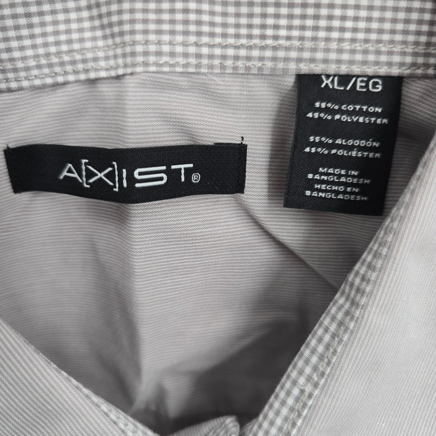 Axist Gray Button Down Western Work Casual Stripe Long Sleeve Dress Shirt XL