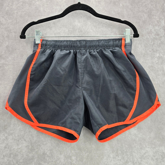 Gray Orange Stripe Running Jogger Athletic Active Shorts Bottoms Pants Medium