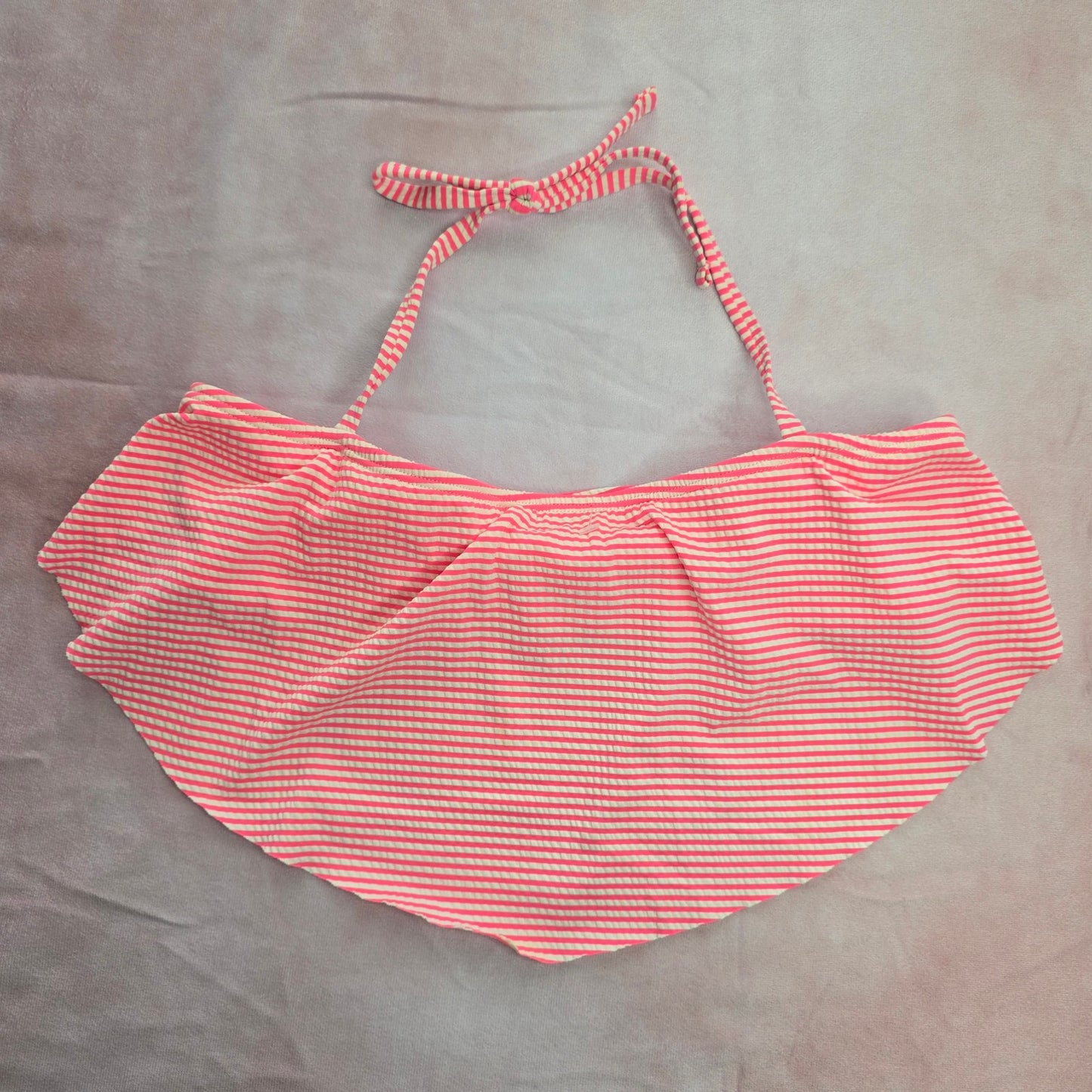 Cat & Jack Pink White Stripe String Girls Bikini Top Swimwear Large 10/12
