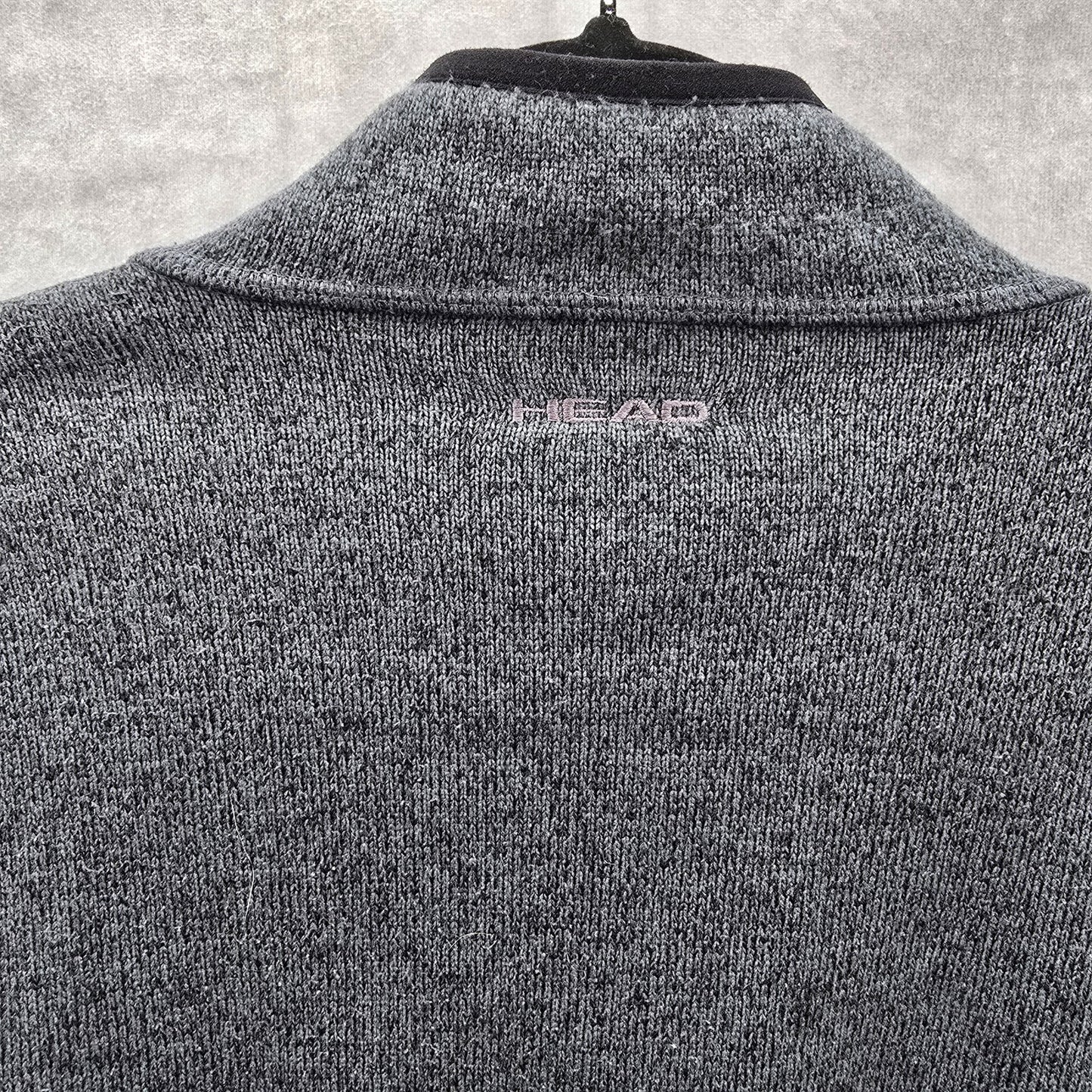 Head Gray Zipper Fleece Sweater Long Sleeve Cardigan Jacket Medium