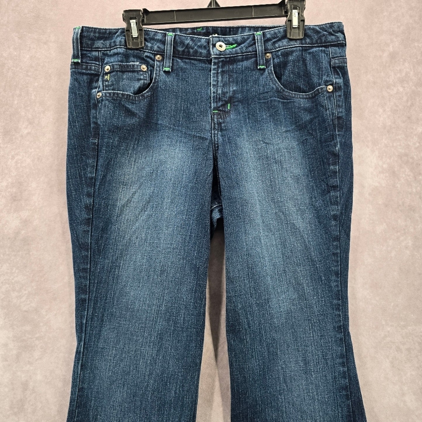 049. Authentic Femme Blue Bootcut Straight Flare Denim Pants Jeans 14
