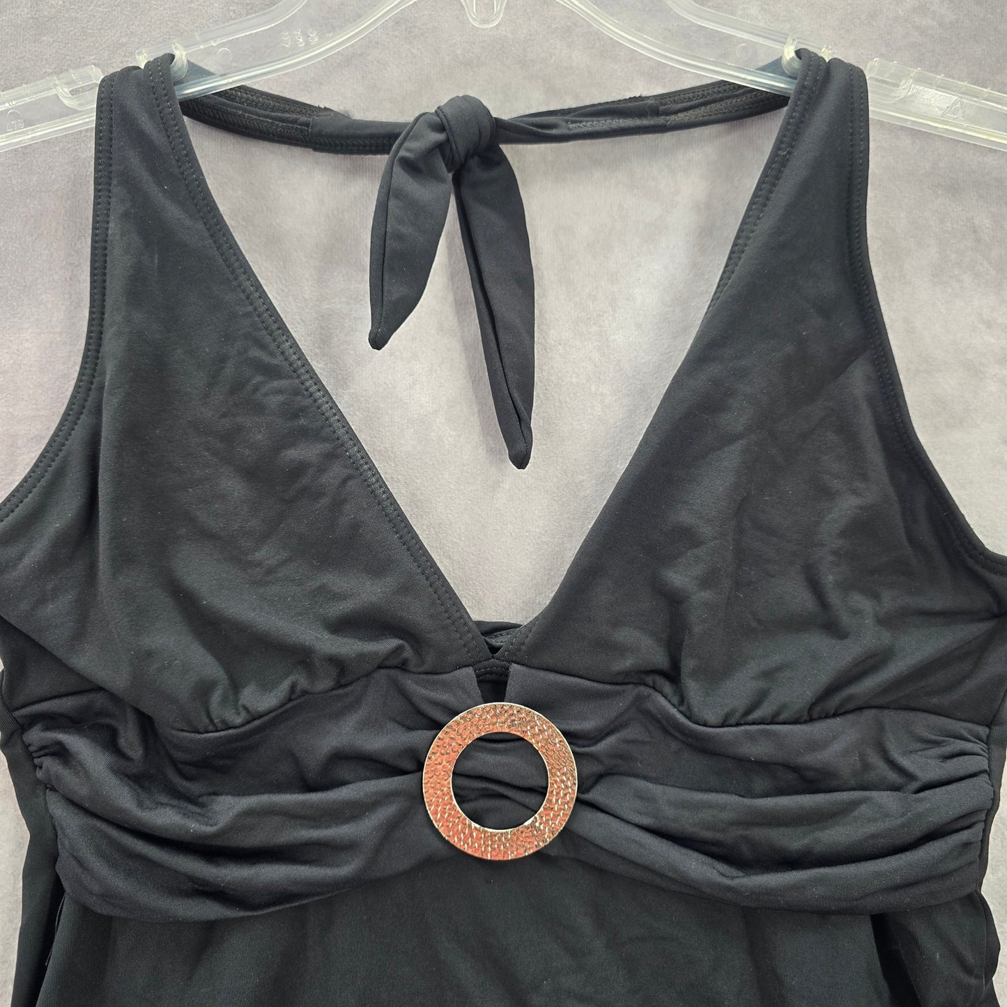 La Blanca Black Halter Tie Swimwear Tankini Tank Top Medium M 8
