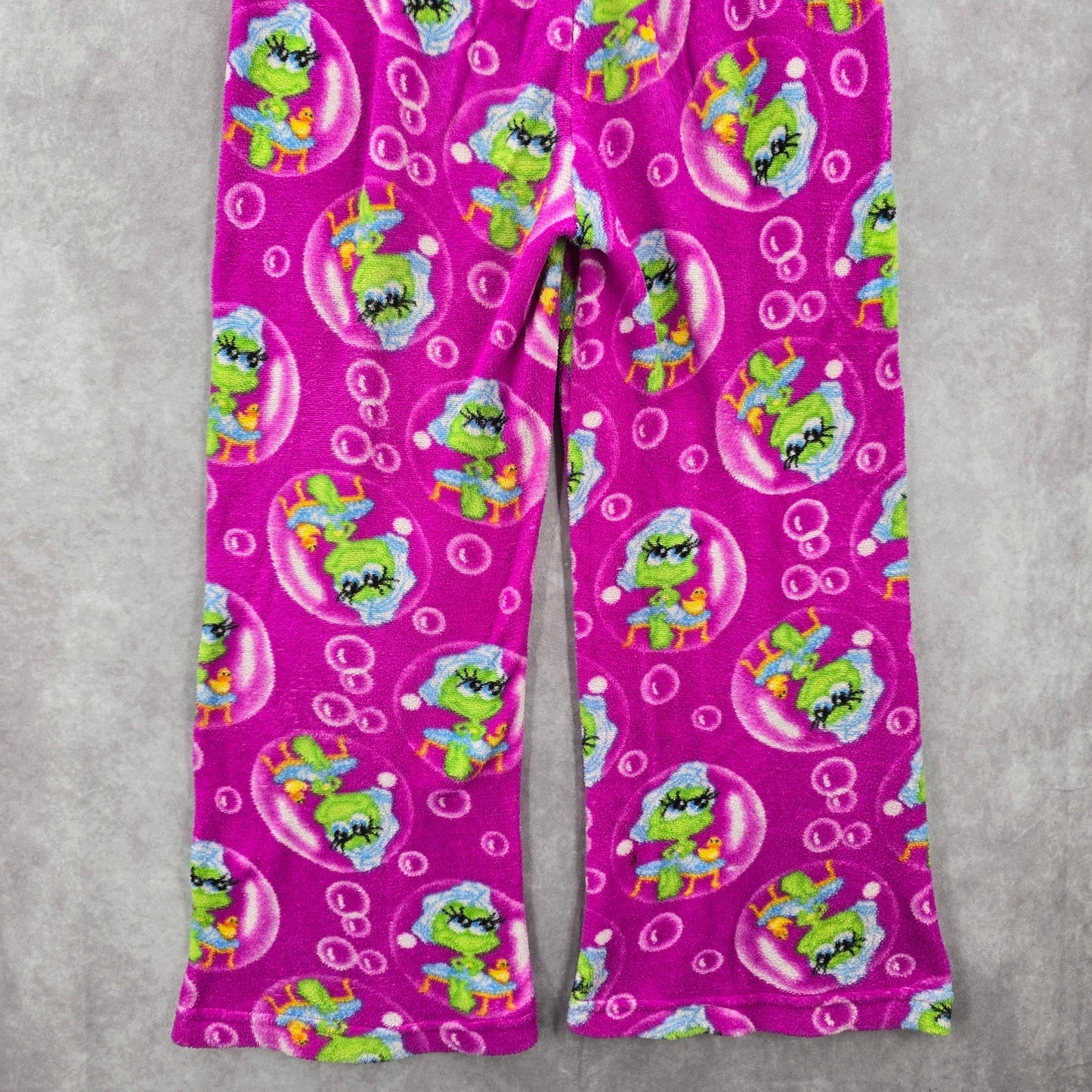 Seven Apparel Purple Fleece Frog Bubble Bath Duck Trouser Pajama Pants M Medium