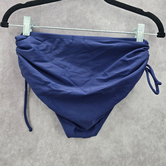 True Craft Blue String Ruched Bikini Bottoms Swimwear Medium
