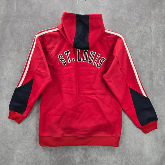 Adidas Red Blue St Louis Pullover Sweater Boys Youth Junior Hoodie Medium 10/12