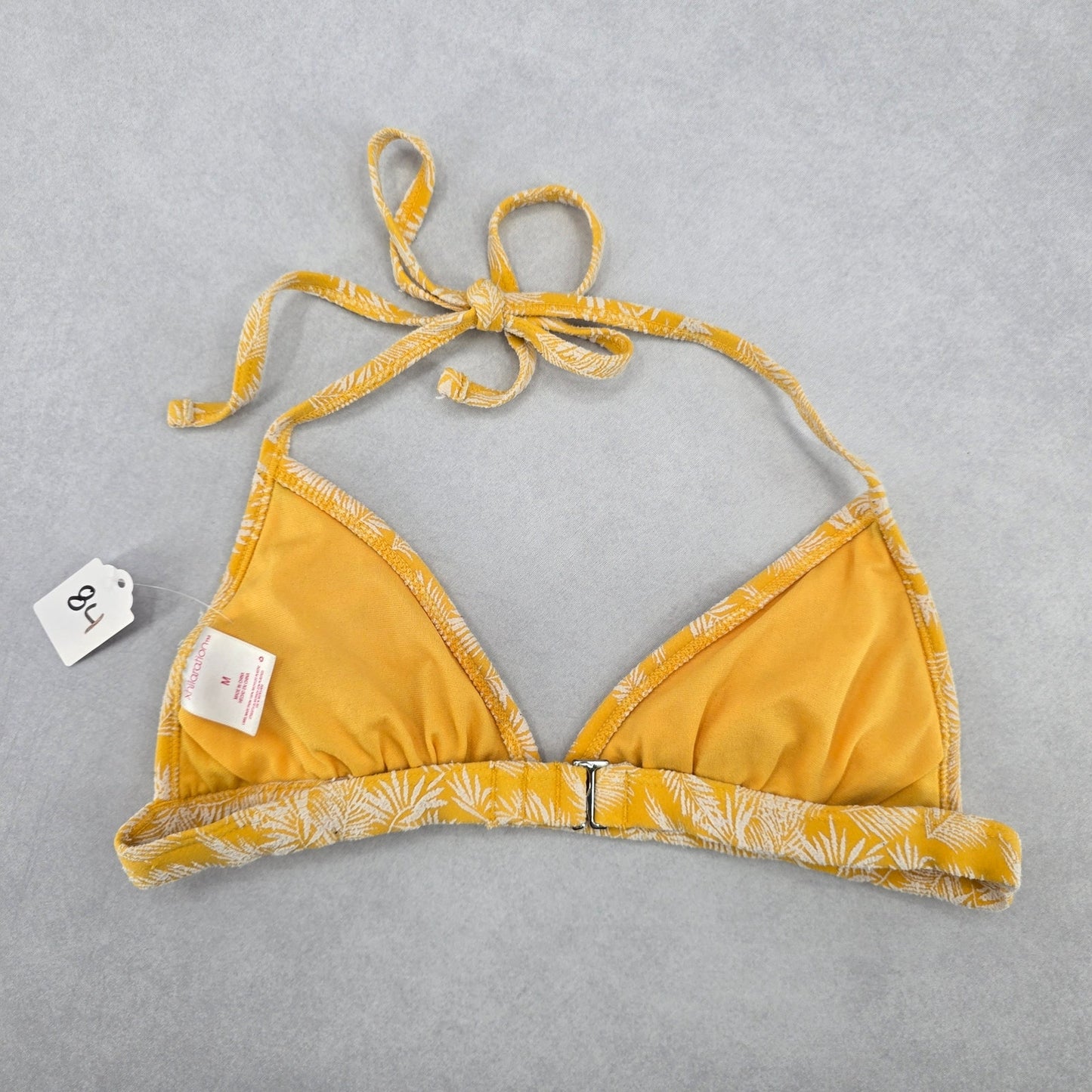 Xhilaration Yellow Tropical Boho Tie Swim Sports Bra Beach Bikini Top M Medium