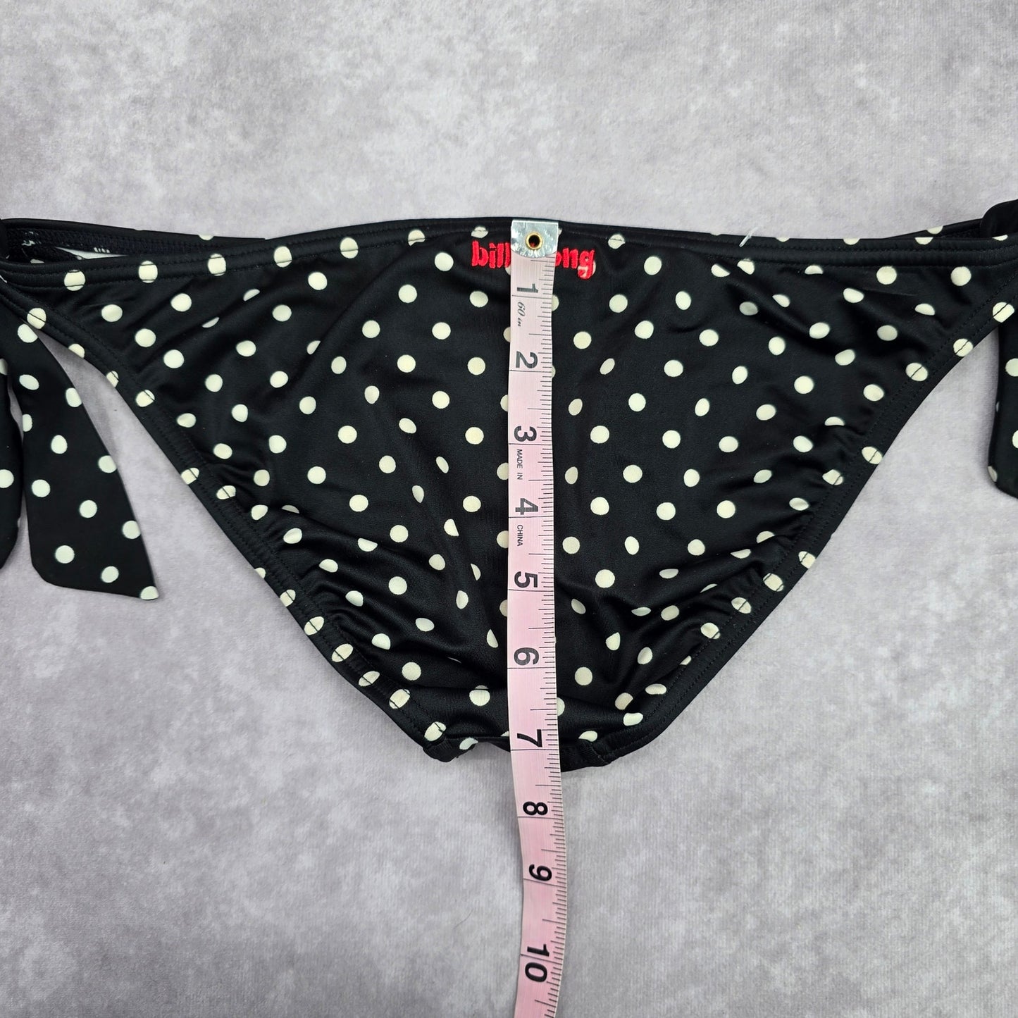 Billabong Black White Polka Dot Tie Bikini Bottom Swimwear Medium