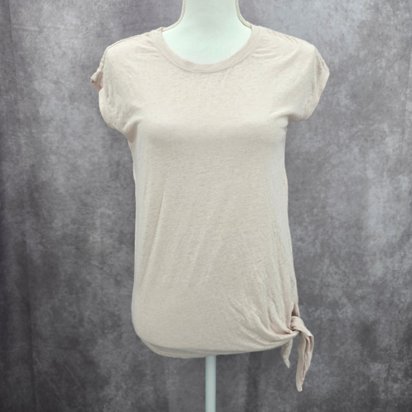 Gaiam Pink Short Sleeve Side Tie Activewear Streetwear Top Extra Small