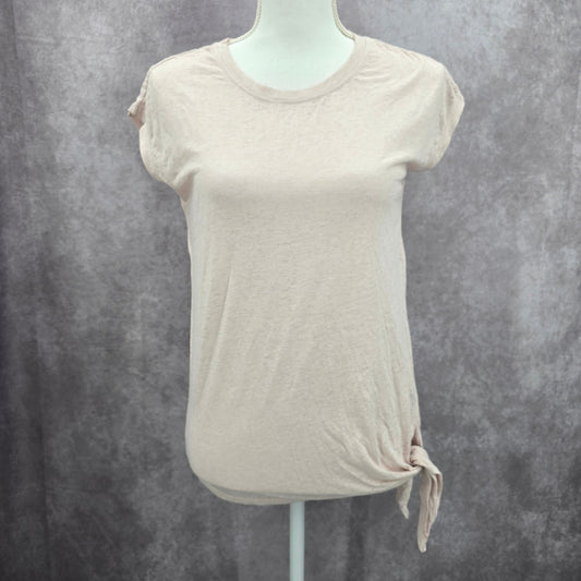 Gaiam Pink Short Sleeve Side Tie Activewear Streetwear Top Extra Small