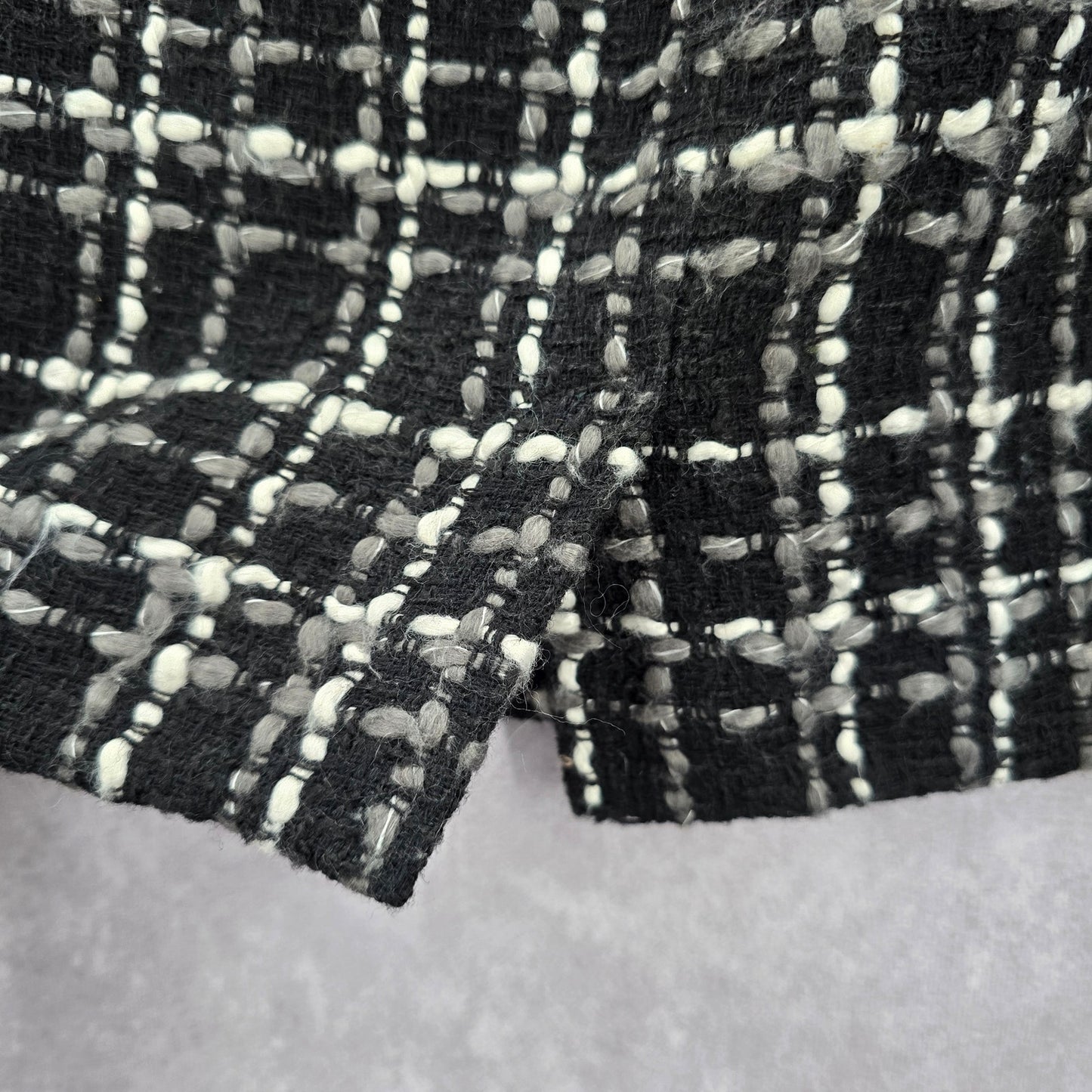 Ann Taylor Black Weave Plaid Tartan Preppy Mini Short Petite Skirt 6P