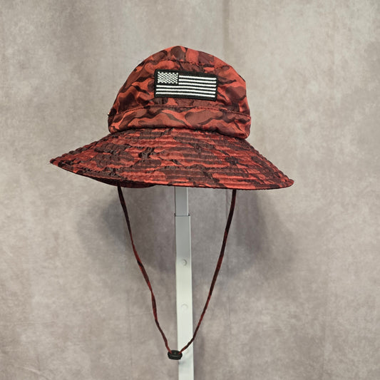 American Patriot Red Camouflage Fishermen Quick Drying Bucket Hat