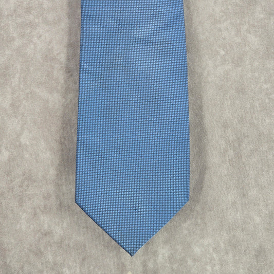 Vistini Blue Solid Box Checkered Pattern Executive Corporate Men's Neck Tie