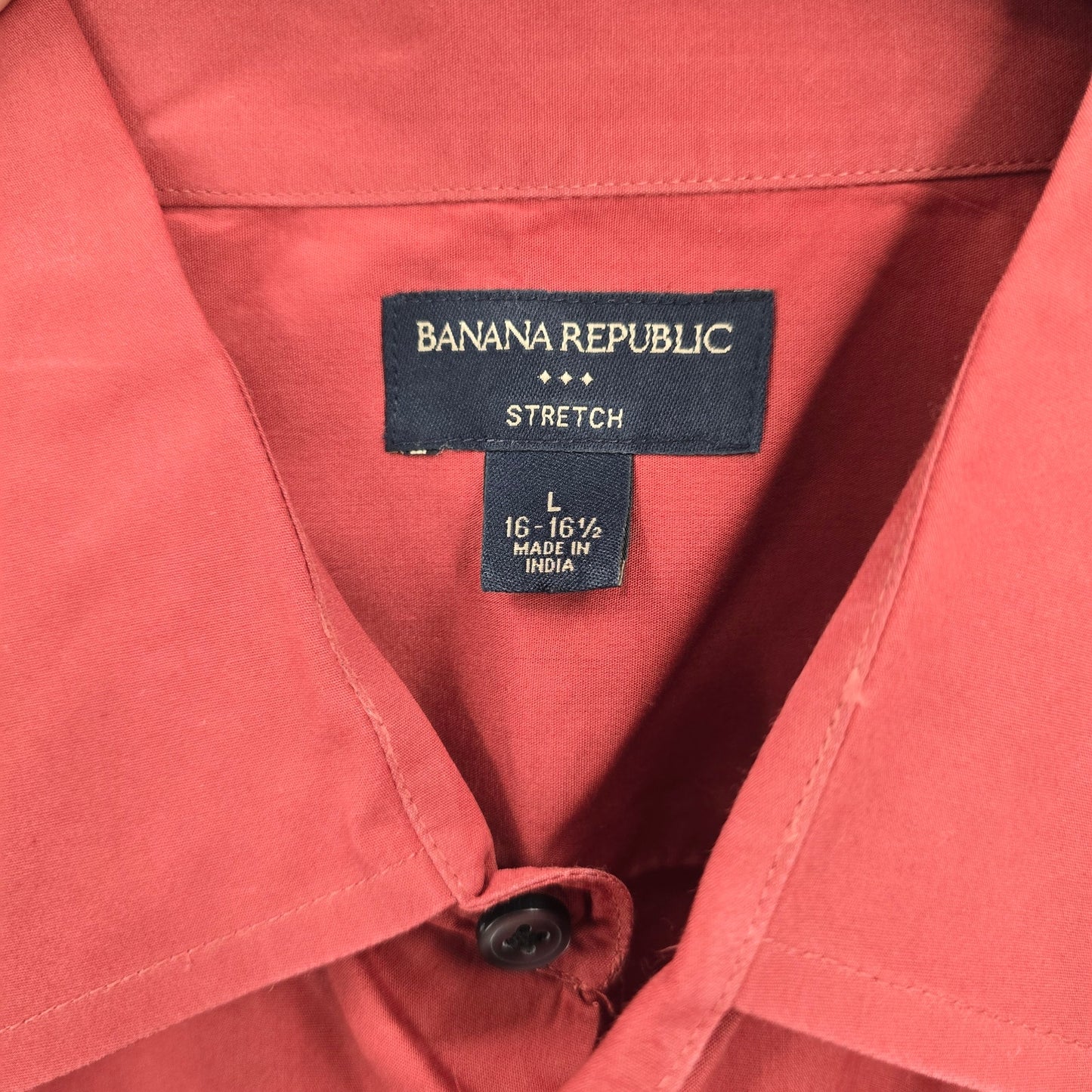 Banana Republic Red Stretch Button Down Long Sleeve Mens Cotton Dress Shirt L