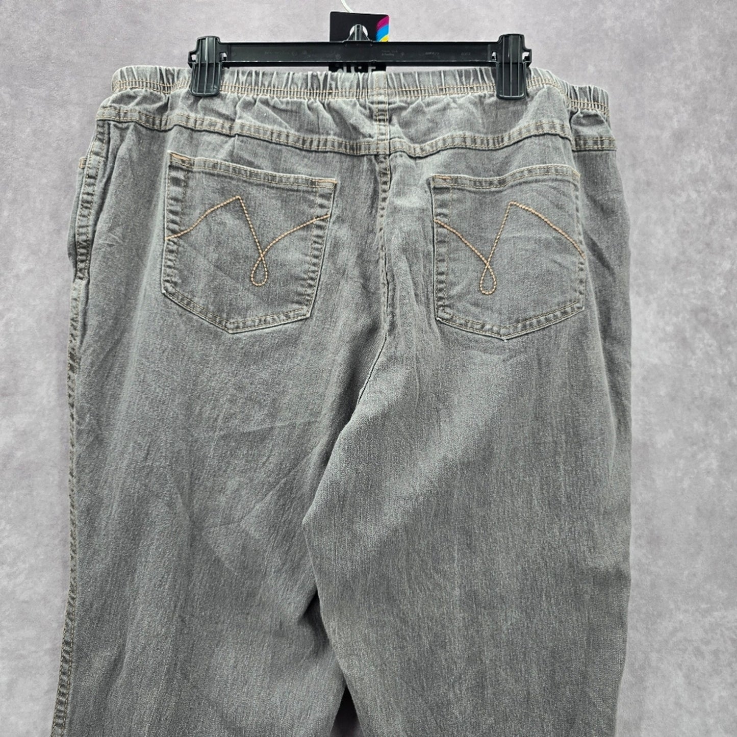 136. Just My Size Gray Elastic Jeans Boot Leg Denim Pants Plus 3X 22W/24W