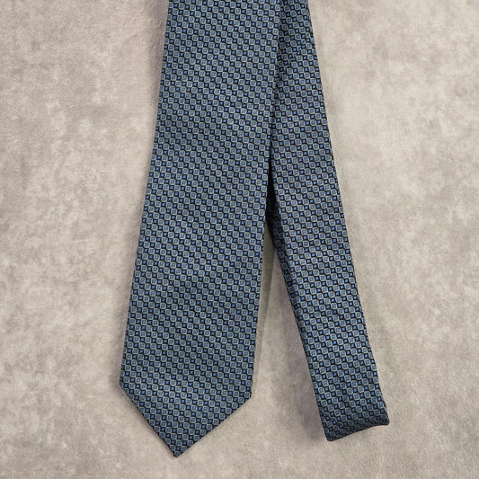 Arrow USA Blue Checker Square Geometric Executive Polyester Neck Tie Men's