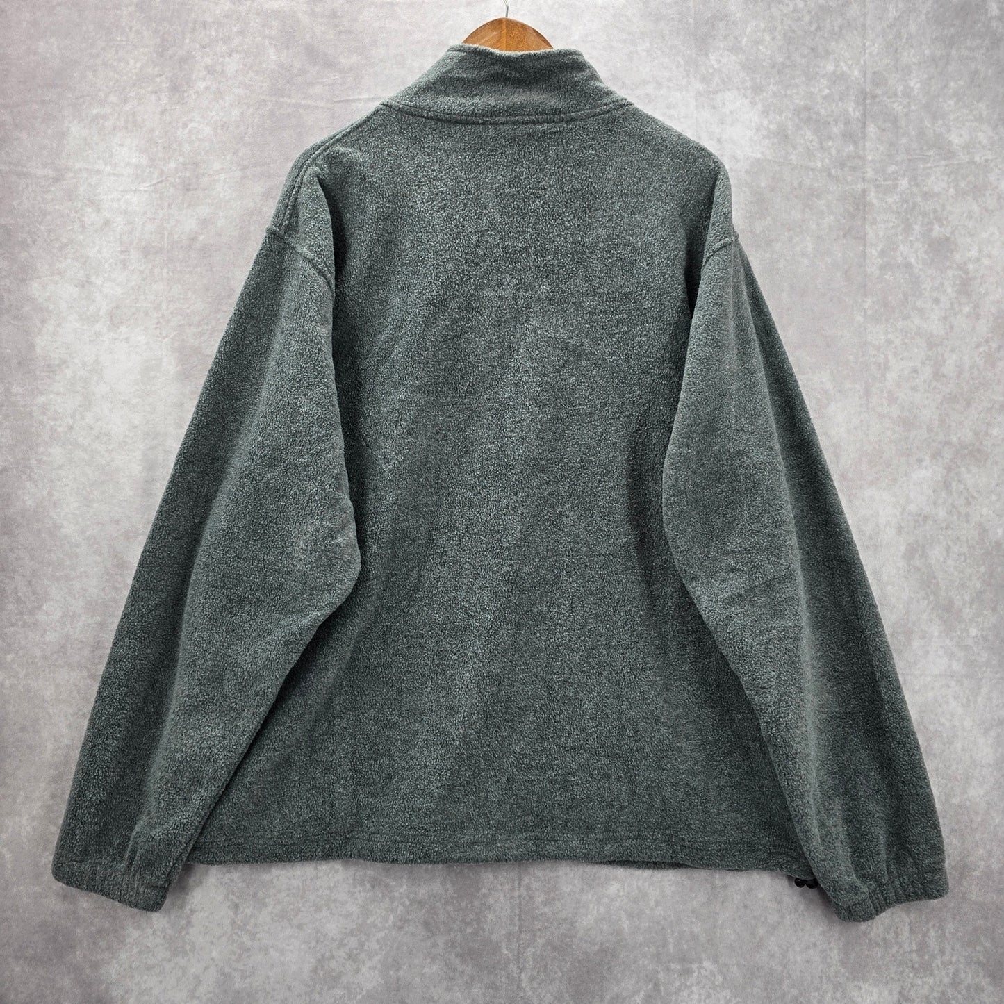 Harriton Gray Full Zip Mock Neck Fleece Sweater Coat Jacket XL Extra Large
