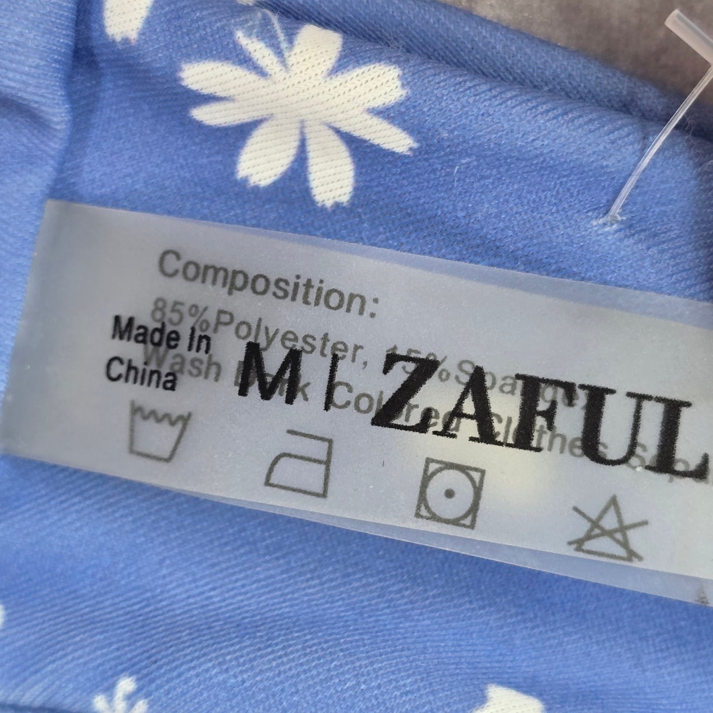Zaful Purple Floral Print Bikini Cheeky Thong High Leg Bottom Swimwear Medium