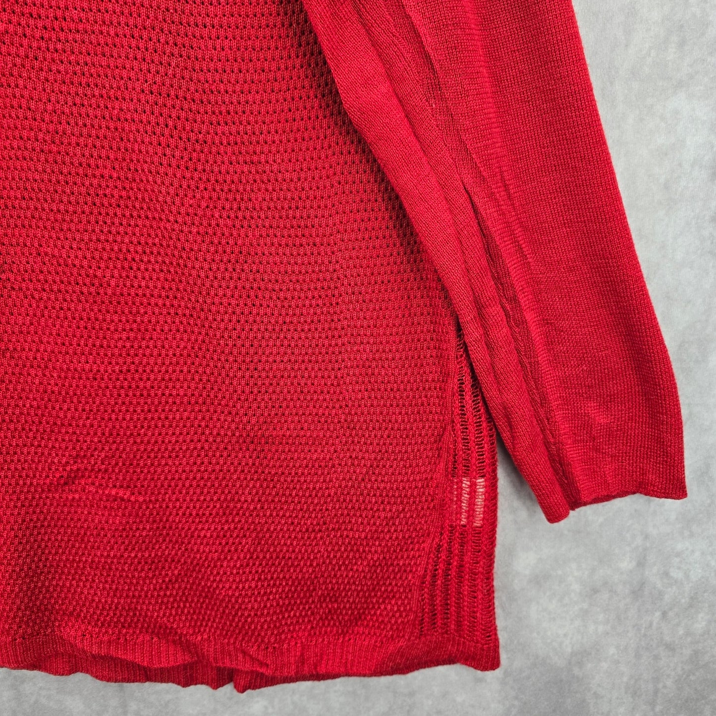 Eileen Fisher Red Merino Wool Mini Stitch Tunic Sweater Pullover XL Extra Large
