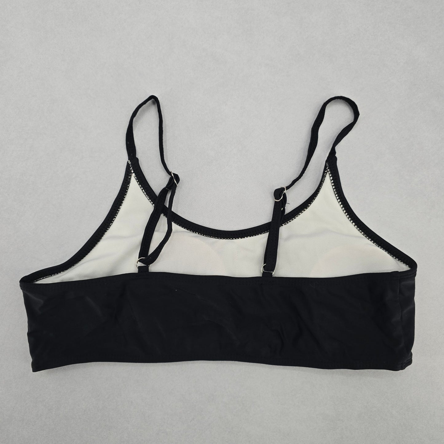 Black Padded Y2K Classic Pull On Swim Sports Bra Beach Bikini Top M Medium