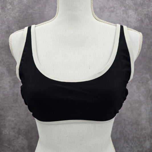 Xhilaration Black White Sports Hook Bikini Top Swimwear Medium