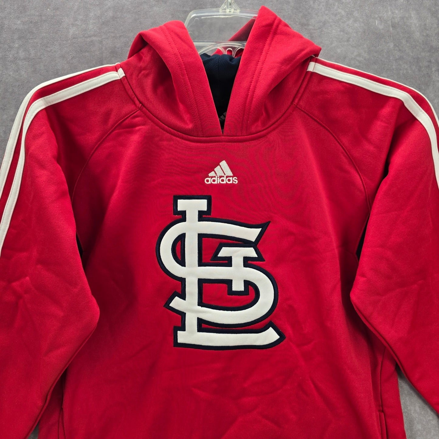 Adidas Red Blue St Louis Pullover Sweater Boys Youth Junior Hoodie Medium 10/12