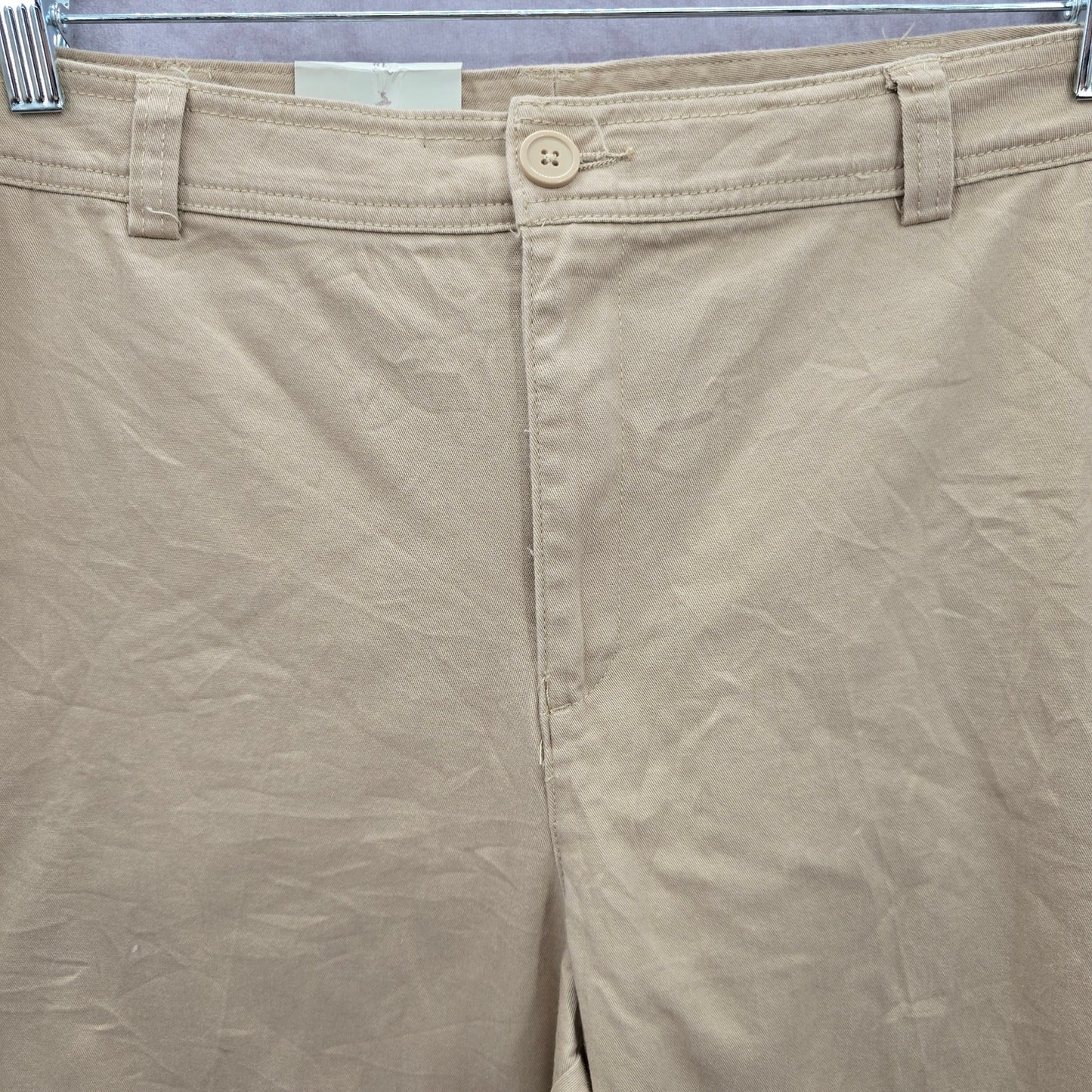 White Stag Tan Bermuda Flat Front Cotton Bottoms Pants Shorts Plus 18