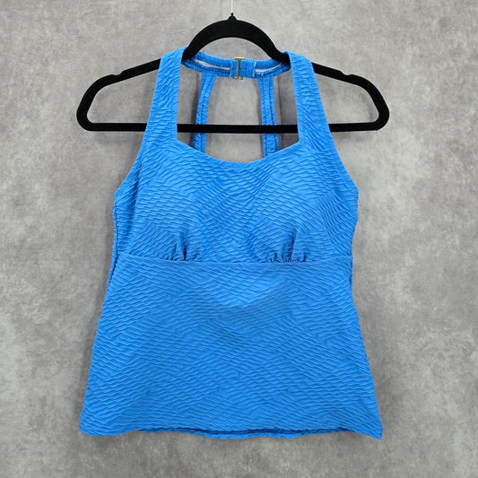 Lands' End Blue Racerback Padded Swimwear Tankini Top S Small 6