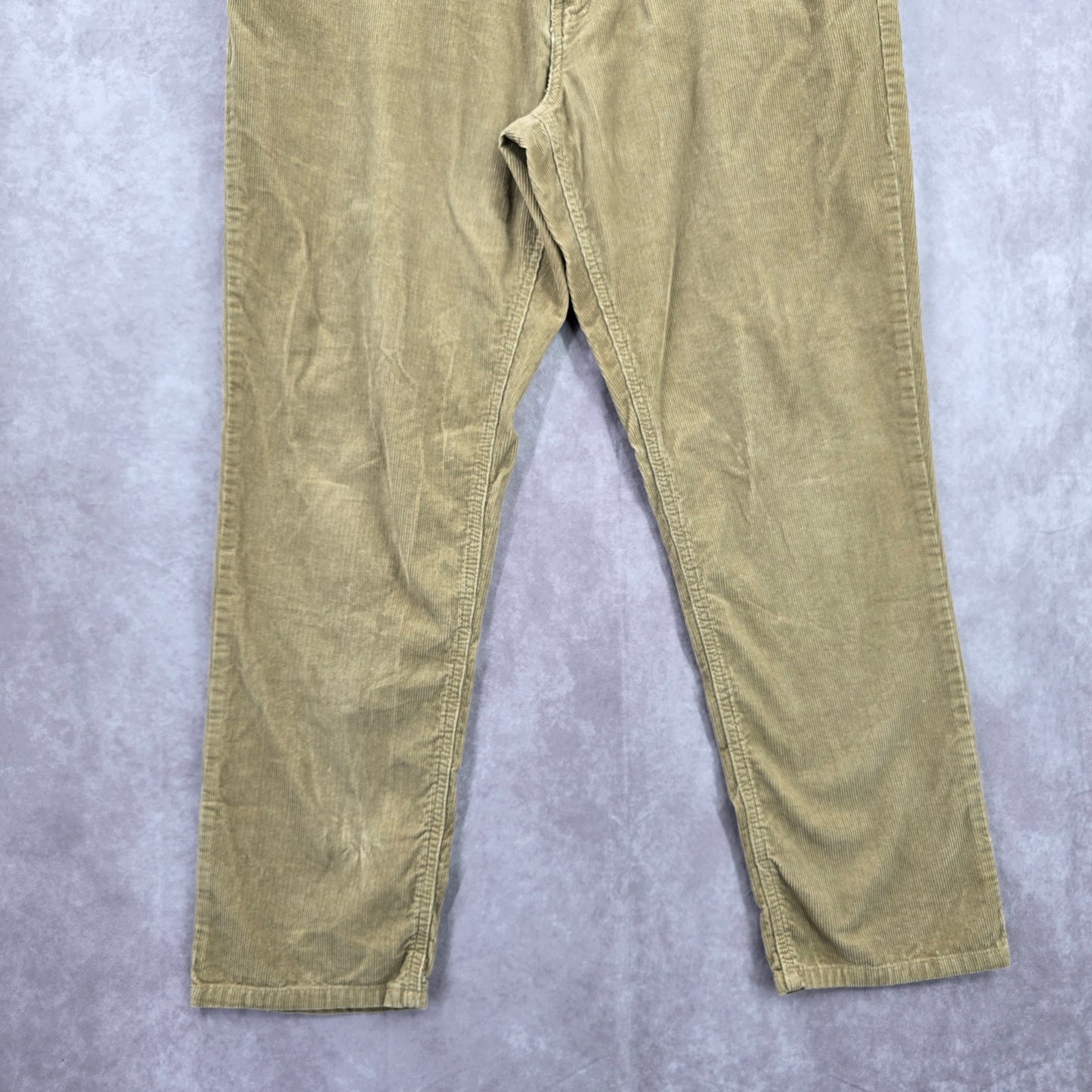 Tommy Hilfiger Tan Khaki Corduroy Straight Slim Stripe Pants Bottoms Men's 36x30