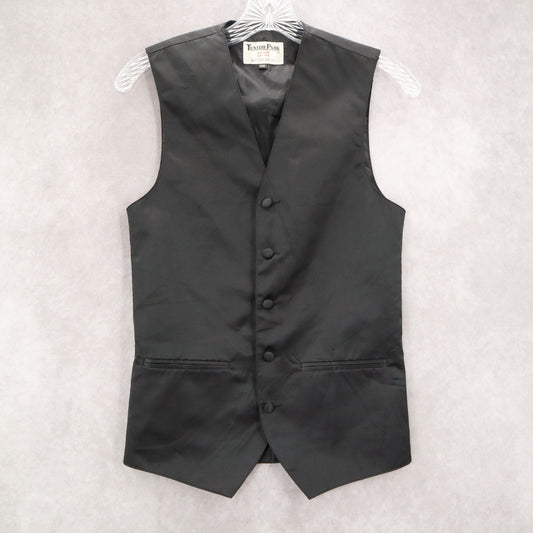 Tuxedo Park Black 5 Point Waistcoat Slim Formal Tuxedo Suit Vest 30R 2XS