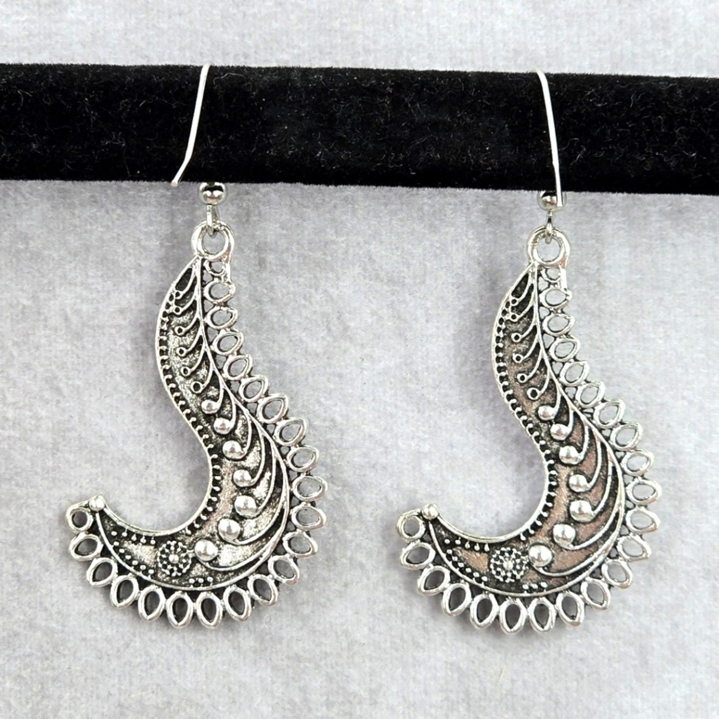 Zara Silver Boho Drop Hook Dangle Floral Leaf Earring Fashion Jewelry JB2-100
