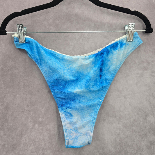 Shein Blue Lace Trim Bikini Bottoms Swimwear Medium