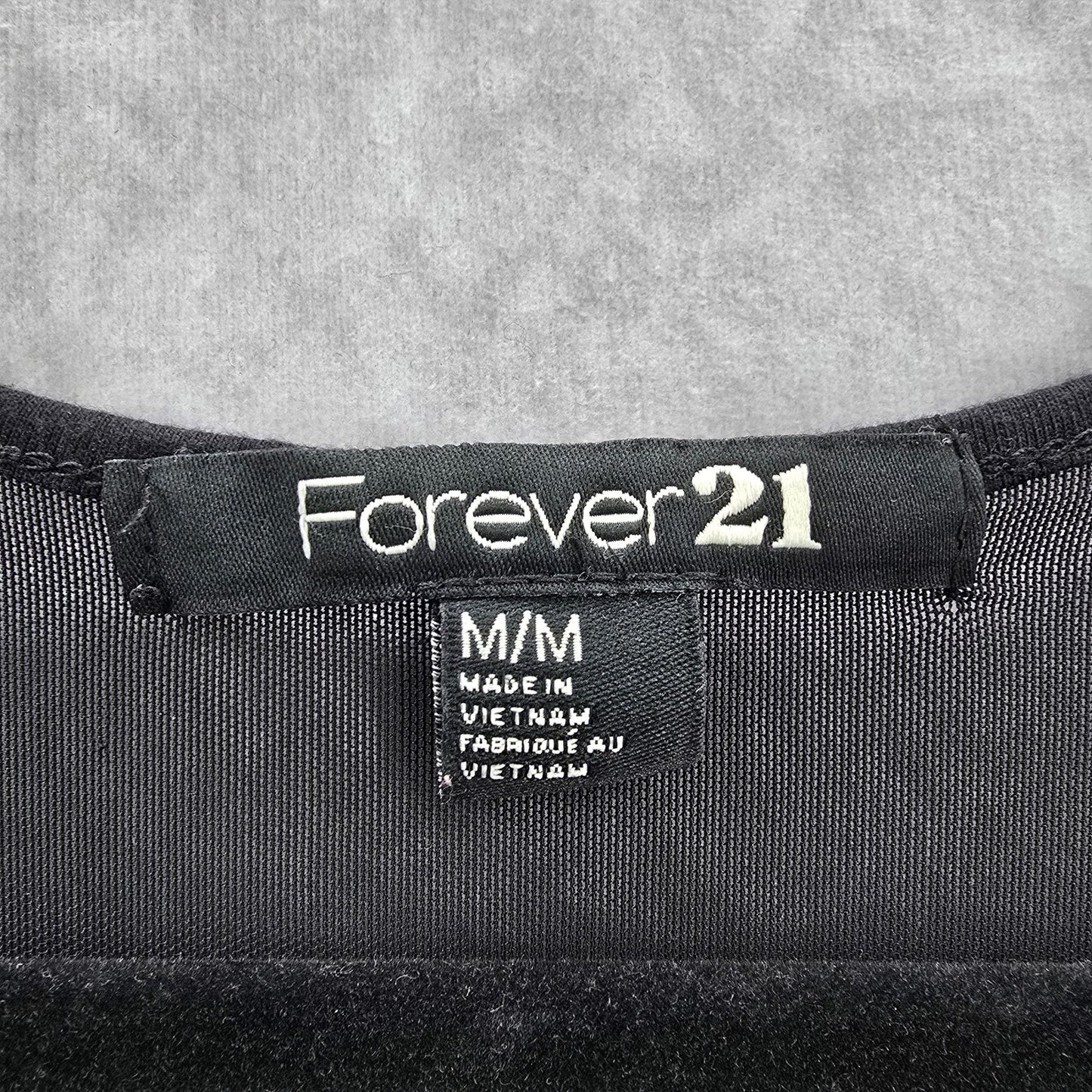 Forever 21 Black Long Sleeve Mini Short Mesh Sheer Bodycon Dress Medium