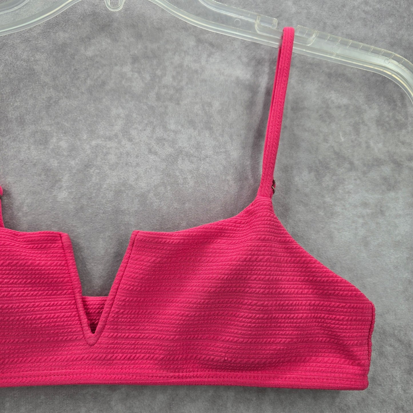 Pink Bikini Top Adjustable Strap Pull On Swimwear Swimsuit Small