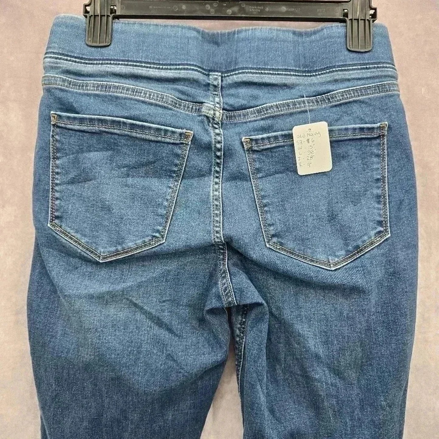 Old Navy Rockstar Blue Jeans Denim Pants Super Skinny Mid Rise Jeggings Size 6