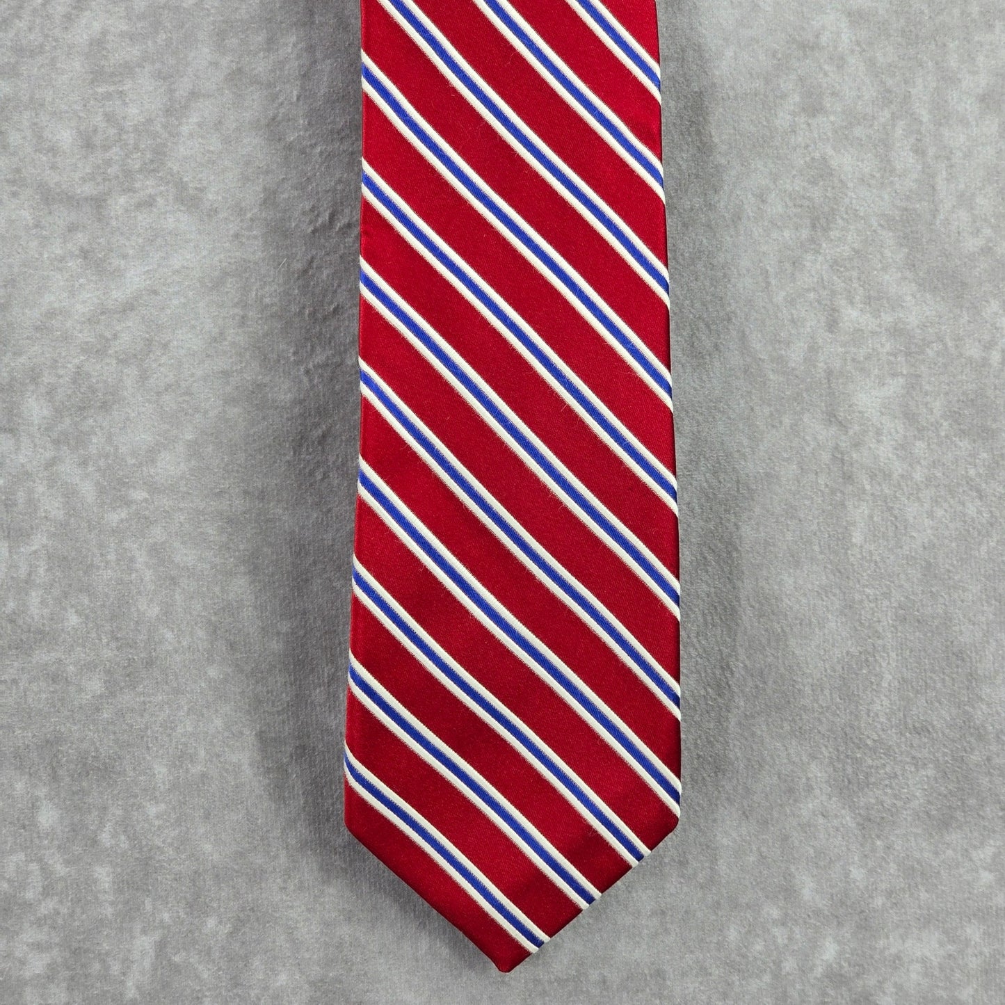 Eagle Red Blue White Stripe Repp 100% Silk Men's Neck Tie NWOT